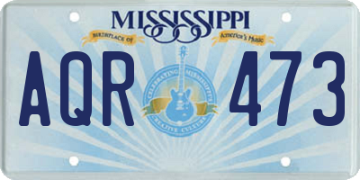 MS license plate AQR473