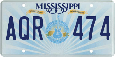 MS license plate AQR474