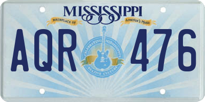 MS license plate AQR476