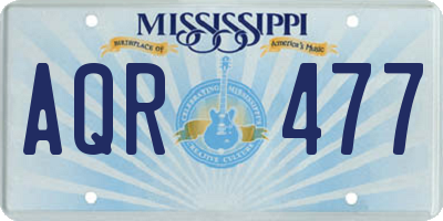 MS license plate AQR477