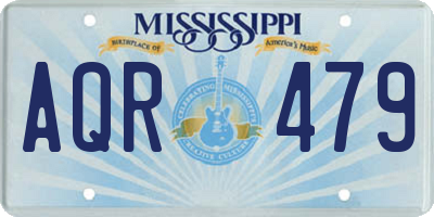 MS license plate AQR479