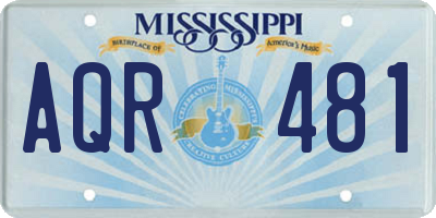 MS license plate AQR481