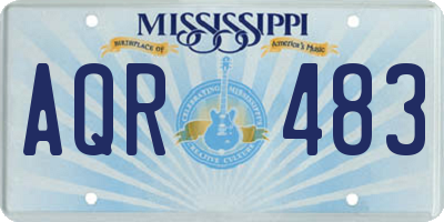 MS license plate AQR483