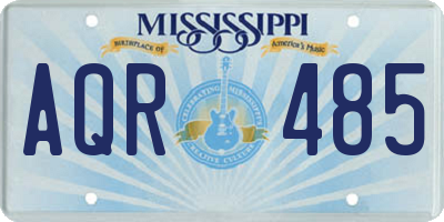 MS license plate AQR485