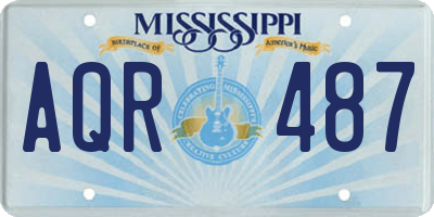 MS license plate AQR487