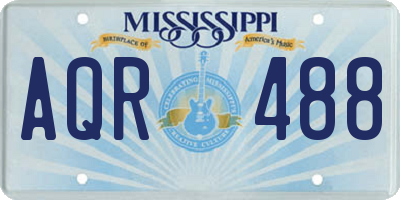 MS license plate AQR488