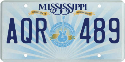 MS license plate AQR489