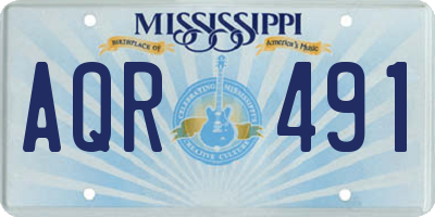 MS license plate AQR491