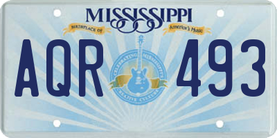 MS license plate AQR493