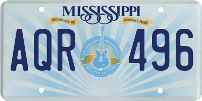 MS license plate AQR496