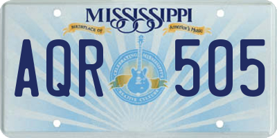 MS license plate AQR505