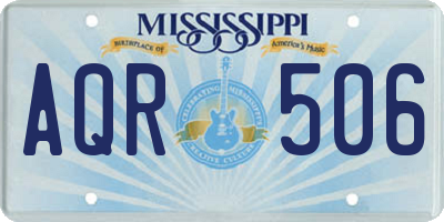 MS license plate AQR506