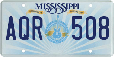 MS license plate AQR508