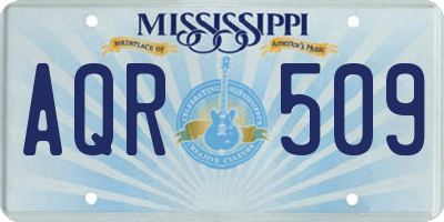 MS license plate AQR509