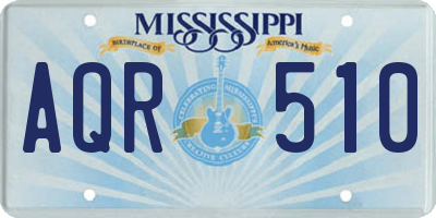 MS license plate AQR510