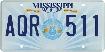 MS license plate AQR511