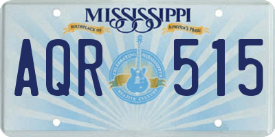 MS license plate AQR515
