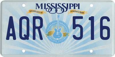 MS license plate AQR516