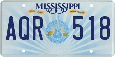 MS license plate AQR518