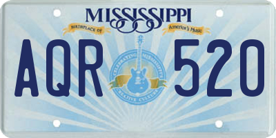 MS license plate AQR520