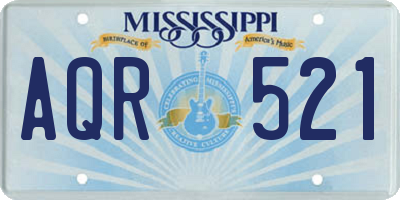 MS license plate AQR521