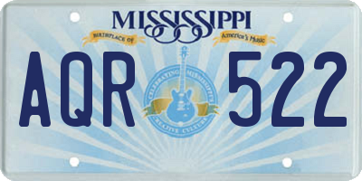MS license plate AQR522