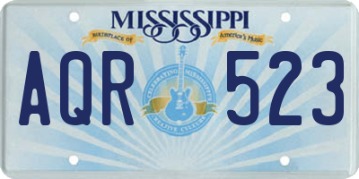 MS license plate AQR523