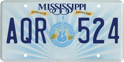 MS license plate AQR524