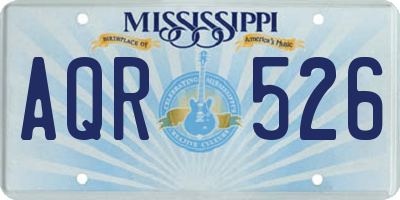 MS license plate AQR526
