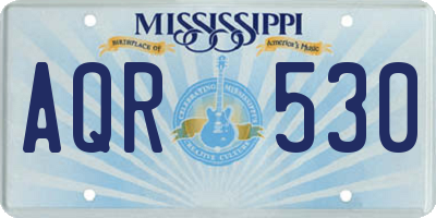 MS license plate AQR530