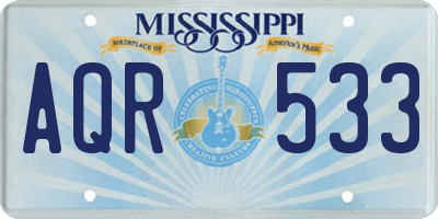 MS license plate AQR533
