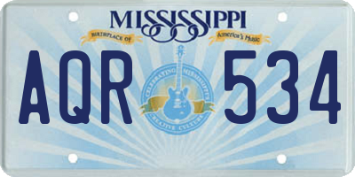 MS license plate AQR534