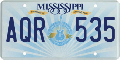 MS license plate AQR535