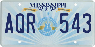 MS license plate AQR543
