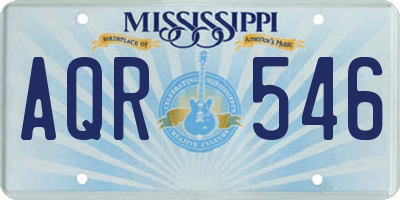 MS license plate AQR546