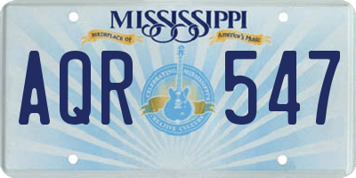 MS license plate AQR547