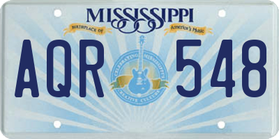 MS license plate AQR548
