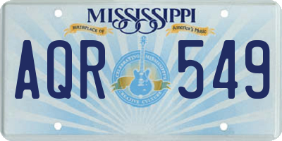 MS license plate AQR549