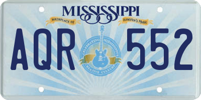 MS license plate AQR552