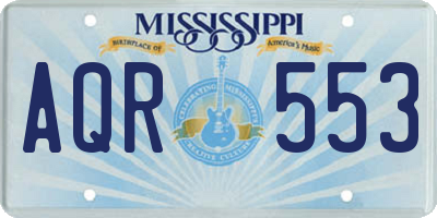 MS license plate AQR553
