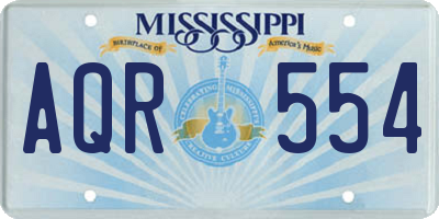 MS license plate AQR554