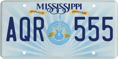 MS license plate AQR555