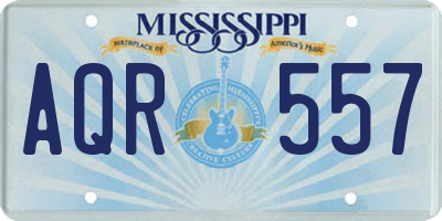 MS license plate AQR557