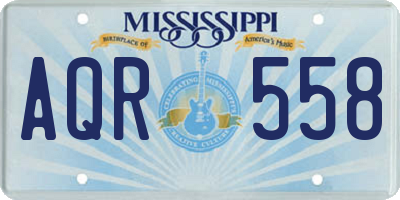 MS license plate AQR558