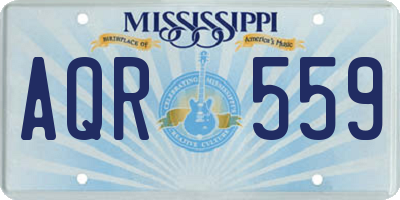 MS license plate AQR559