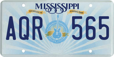 MS license plate AQR565