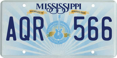 MS license plate AQR566