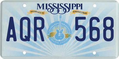 MS license plate AQR568