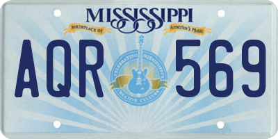 MS license plate AQR569
