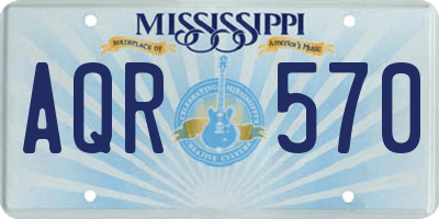 MS license plate AQR570